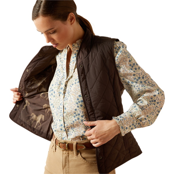 2025 Ariat Womens Woodside Vest 10062689 - Coffee Bean